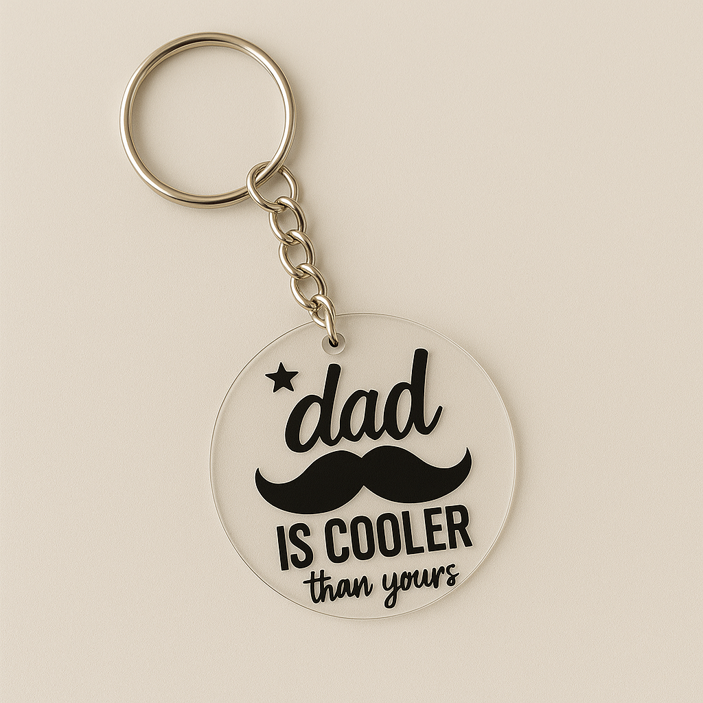My dad is cooler than yours Keychain