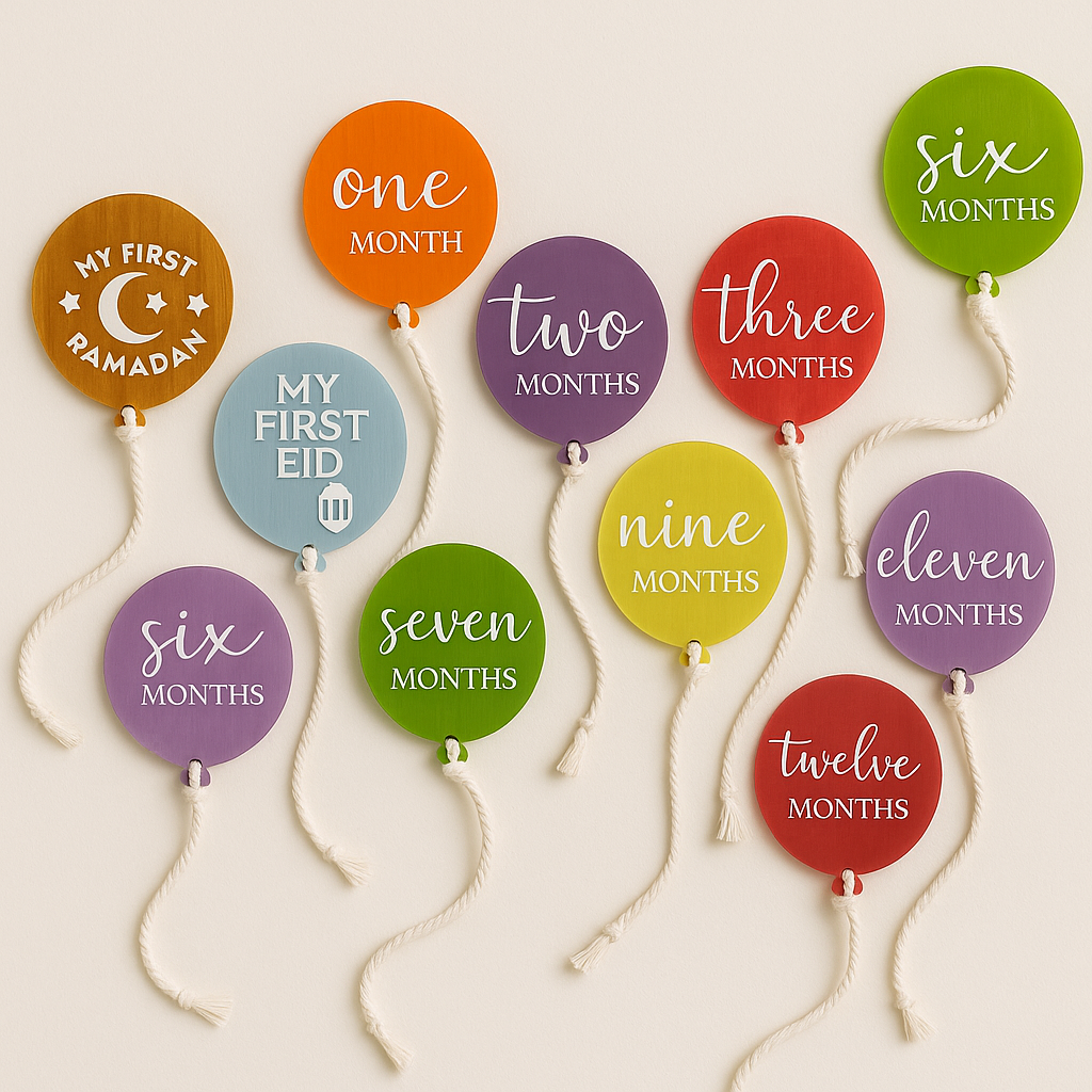 Baby Milestone Balloon shaped Acrylics